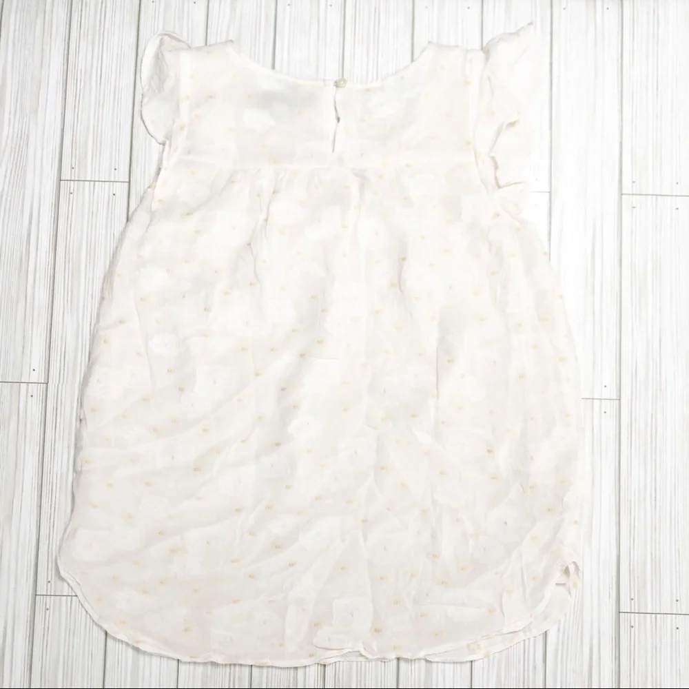 🌸🌼EUC Loft Cream Ruffled Cap Sleeve Top - Picture 2 of 9